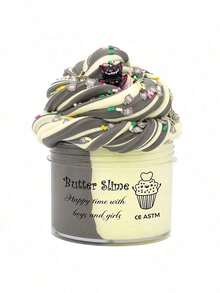 黄油史莱姆，奶油香味史莱姆生日礼物，柔软不粘的 DIY 史莱姆套装派对礼物，情人节、复活节、圣诞节、万圣节填充物 [随机贴纸]