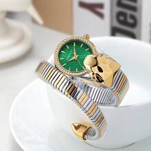 新款时尚休闲蛇形钻石女士石英表，日常佩戴和礼物，蛇形手表 - 彩色 - 查看 1