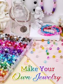 6mm Glass Beads Kit, Round Glass Beads Kit For Jewelry Making, Beads Ideal For Beginners, DIY Arts Crafts, DIY Craft Beads, Best For Friendship