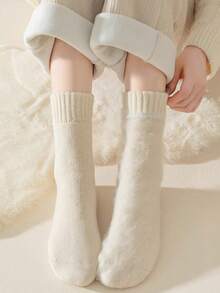6 Pairs Unisex Winter Thick Thermal Lined Warm Socks, Heat Retaining, Soft & Thick, Suitable For Women Indoor/Sleepwear