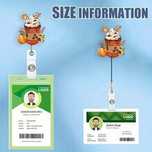 حامل بطاقة هوية بتصميم كوكتيل القرع والتوابل 2D مسطح قطعة واحدة - مشبك ممرضة للخريف، مشبك قابل للسحب للاستخدام الطبي أو المكتبي أو ديكور الخريف - بكرة شارة أكريليك متينة (ديكور مكان العمل الموسمي)، ملحقات طبية، نمط الخريف، ملحق عالي الجودة، محترف مكتبي