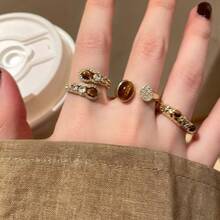 Mirad Serpentine Tiger Eye Stone Open Ring For Women, With A Unique And High-End Design, Retro Index Finger Ring, And Light Luxury Ring