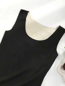 CELILIN 2pcs Women's Warm Reversible Thermal Lined Tank Top, Solid Color Comfortable Sports Undershirt - Multicolor - View 4