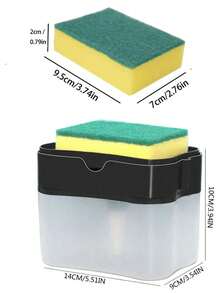 1pc Kitchen Soap Dispenser And 5pcs Sponge Holder, Soap Pump Dispenser With Sponge Rack, Plastic Dishwashing Liquid Squeezer Container, Kitchen Detergent Dispenser, Sink Accessories, Efficient Cleaning Tool Kitchen Items Kitchen Accessories Kitchen Tools