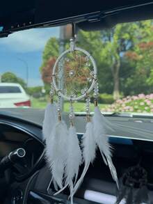 Easypie Selection 1PC Car Accessories, High-End Temperament, Dream Catcher, Rearview Mirror Pendant, Feather Car Pendant, Personalized Decoration,Best Gifts For Friends, Graduation Gifts, Back-To-School Gifts, Christmas Decorations, Valentine's Day Gifts, Gifts For Mom And Dad, Halloween, Thanksgiving, Personalized Gifts, Birthday Gifts, New Year Gifts