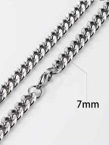 Men's Simple Link Chain Necklace, Stylish Stainless Steel Necklace As A Gift For Him