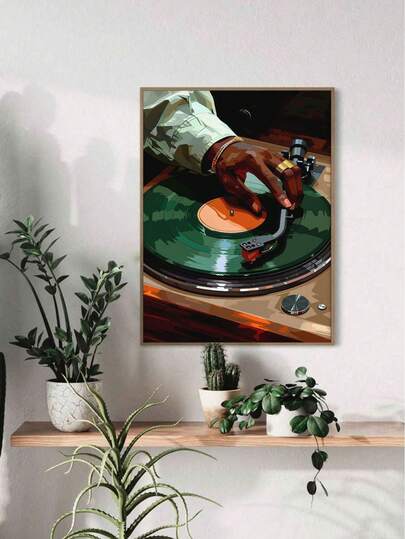 1pc SVinyl Record Music Wall Art, DJ Art Print, Turntable Poster, Hip Hop Music Decor, For Living Room Bedroom Bathroom Office And Other Home Decoration, Unframed