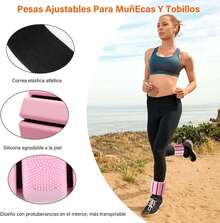 Tobillera y muñequera, dos correas de contrapeso de 1 libra, pesas de silicona para yoga pilates gimnasio, ajustable innovador cómodo producto moderno para el ejercicio, caminar, trotar, yoga y pilates (2LB (2X1LB)) (Rosa) - 1 - Ver 4