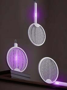 4-In-1 Rechargeable Electric Mosquito Swatter, Powerful Lithium Battery Mosquito Killer Lamp, Fly Swatter