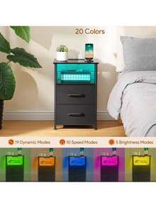 ✨LAKEMID Nightstand Set Of 2 , Night Stand With Drawer, Side Tables Bedroom, End Table For Living Room, Office|Enhanced Design|Suitable For Pet-Owning Households|Autumn & Winter Heartwarming Gift|Christmas & Halloween Gift|Newly Upgraded Thickened Edition|Thanksgiving Day|Celebration Gifts|NYE Party Gifts|Lunar New Year 2026|New Year's Eve|Valentine's Gifts|Made Me Buy It: Must-Haves To Stock Up On✨ - 黑色 - 查看 3