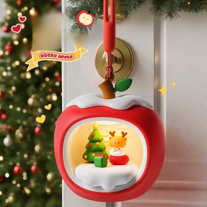 Christmas Apple House Night Light, 3 Brightness Levels, USB Rechargeable LED Lamp, Hanging Or Desktop Decor, Suitable For Bedroom And Living Room Ambiance Lighting, Christmas And Birthday Gift