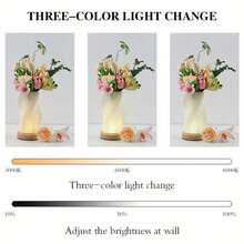 1pc Bedside Lamp With Wooden Base - Button Control Bedroom Table Lamp, Suitable For Living Room, Bedroom, Dorm, Office, Dimmable Nightstand Light