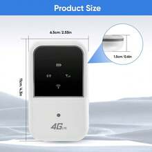 Portable 4G WiFi Travel Router – Pocket 4G LTE Hotspot With SIM Card Slot (Up To 10 Users) For Phones/Computers/Laptops - White - View 3