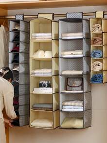 1pc Hanging Foldable Wardrobe With Multiple Compartments For Storing Clothes, Hats, And Hanging Bags. Multi Layer Wardrobe Storage Hanging Bag, Foldable Bra And Underwear Storage Bag, Clothing Sorting Hanging Bag, Clothing Cabinet Storage, Can Be Hung For Storage. Clothing Cabinet Storage, Home&Daily Necessities, Convenient And Practical, Sturdy And Durable