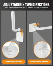 Hat Rack Hat Storage (4-Pack), Multi-Purpose Hat Organizer, Strong Adhesive Hat Hooks Wall Organizer Baseball Caps, Two Mounting Options Hook, White - White - View 7