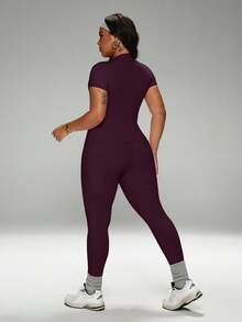 FWH Comfortable All-Day Set, Includes Waist Cincher Belt, Versatile Athleisure Essentials, Cozy Yet Stylish Loungewear Set, High-Waist Yoga Pants Set, Plus Size Activewear, Compression Leggings Set, Crew Neck T-Shirt And High-Waist Yoga Leggings (Plus Size Women), Stretchy Casual 2 Pieces Loungewear