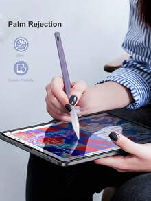 90mAh 容量触控笔，具备防误触和倾斜感应功能，兼容 iPad 10（10.9 英寸，2022 年款）、iPad Air 4/5/6/M4、iPad A16（11 英寸，2025 年款）、iPad Air 11/13 英寸（M3/M2）、iPad Pro 11/12.9 英寸 - 紫色渐变 - 淡紫色 - 查看 6