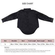 Blusa de Satin Elegante - Manga Larga, Ajustada con Botones, Estilo Casual (Negro, Talla L) - Multicolor - Ver 7