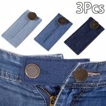 3/4pcs Elastic Waist Extender, Adjustable Pants Waist Extender, Jeans Waist Extender, Waist Button Elastic Adjuster