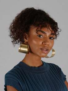 1 Personalized Customized Name, (Deciduous Leaf Shape, Circular, Designed With Exclamation Mark Pattern), Engraved Name Font, African Earrings, Large Earrings. Feature Earrings And Gives Them As Gifts, Handmade Earrings, Gold Earrings, And Personalized Earrings. Fashion Accessories Paired With Clothing, Fashionable Stainless Steel Earrings. - Style 1 - View 11