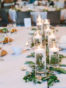1 Set Portavelas de Vidrio, Portavelas Flotante, Portavelas Romántico Europeo para el Día de San Valentín, Adecuado para Cena a la Luz de las Velas, Fiesta de Cumpleaños, Banquete de Hotel, Boda, Puede Colocar Velas Flotantes, Decoración, Decoración de Habitación, Decoración del Hogar, Regalo - Multicolor - Ver 11
