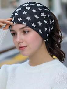 多功能颈部保暖器、女士冬季围脖、双面围巾、扭纹头带、拉法帽 - 彩色 - 查看 9