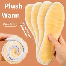 1/3 pares de palmilhas de pelúcia quentes para o inverno, palmilhas de pele grossa e macia, palmilhas acolchoadas de algodão anti-odor e absorventes de choque para homens e mulheres