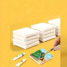 10pcs Mini Canvas Panels For Oil & Watercolor Painting - Ideal For Small Art Projects - Multicolor - View 2