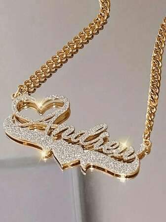 1pc Personalized Women's Fashion Letter Necklace, Matte Finish, Stainless Steel Material, Basic Minimalist Style, English Name Pendant Jewelry, Mother's Day Gift, Birthday Gift, Suitable For Daily Wear,School Supplies,Back To School,School Gift,For Office,For School,For Classroom,For Teacher Gifts,For University,For Colleague