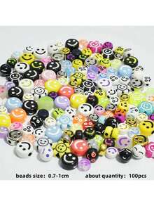 Yiwu Qiyou Accessories Co., LTD 1入組隨機可愛表情圓形DIY珠子 - 20g-100pcs-1套 - 查看 9