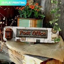 2D Flat, 1 Retro 'Post Office' Metal Sign - 15, 7x3, 9inch Aluminum Wall Decoration, Pre-Cast Hole, Farmhouse, Porch - Easy To Hang, No Electricity Required, Unique Friends And Family, Farmhouse Wall Art| Vintage Wall Sign| Durable Wall Art, Metal Wall Art Decoration, 2D Flat