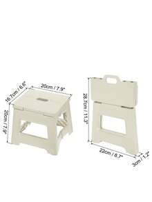 1 szt. składany stołek, lekki i wytrzymały plastik, regulowany składany stołek, odpowiedni do domu, kuchni, łazienki, sypialni, przenośny, turystyczny fotel wędkarski, antypoślizgowy, wielofunkcyjny, mały stołek, łatwy do przechowywania