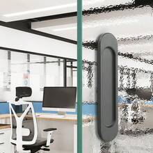 2 tay nắm cửa trượt kiểu chuồng trại - Tay nắm cửa trượt không cần khoan, phù hợp với cửa kính phòng tắm, phụ kiện nội thất ẩn, lắp đặt dễ dàng, phụ kiện phòng tắm hiện đại | Tay nắm cửa trơn tru | Tay nắm vận hành trơn tru, phụ kiện phòng tắm - Nhiều màu - Xem 8