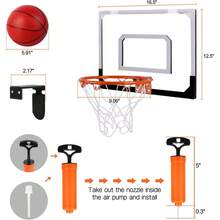 EastVita Mini Basketball Hoop, Over The Door Basketball Hoop Set With Ball Pump