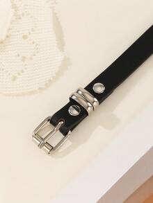 1pc Women's Extra Long Double Layer Casual Punk Retro Metal Eyelet Superlative Waist Belt, Western Cowgirl Style Skinny Leather Belt, Suitable For Daily And Party Outfits - A - View 4