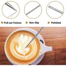 Milk Frothing Pitcher, 350ml/600ml (12oz/20oz) Milk Frother Cup Stainless Steel Jug Steaming Pitcher, Milk Coffee Cappuccino Latte Art Barista Steam Pitchers Milk Jug Cup With Decorating Pen - Silver - View 5