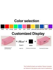 Bolsas de lápices bordadas con nombre Canvas, bolsa de almacenamiento, bolso de almacenaje personalizado, estuche de cosméticos, accesorios de viaje multiusos, ahorra espacio, letras, a rayas exquisitas y elegantes, ordenadas con contrato, casual, hallazgos de tesoros básicos únicos, regalo ideal para su novia, familia, amigos para aniversarios. Regreso a la escuela, útiles escolares, suministros escolares. Vuelta a clases, regalos para la oficina, la universidad, el dormitorio, los estudiantes universitarios, estudiantes de secundaria y preparatoria.So Para estudiantes, maestros, adolescentes, preparatoria, universidad secundaria, escuela secundaria secundariaesh para estudiantes y universidadSoPara estudiantes