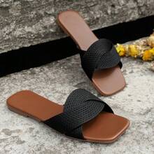 时尚、优雅、百搭的女士经典防滑室内拖鞋 - 黑色 - 查看 10