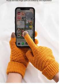 Women's And Men's Winter Ski Magic Gloves Warm Full-Finger Stretch Knitted Polyester Blend With Elastic Acrylic Mittens Jacquard Design For Touch Screen For Outdoor & Cycling