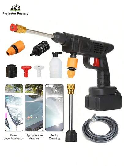 Portable Cordless Pressure Washer, Hand Held Pressure Washer,6-In-1 Adjustable Nozzle 600 PSI High Pressure Water Washer,Jet Power Washer Cleaning Gun For Car, Driveway, Patio, Fence, Floor,Garden, Windows,Home