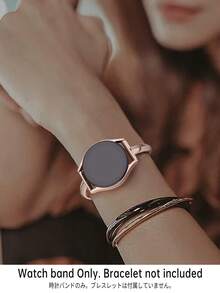 适用于三星 Galaxy Watch 4 40/44mm、Watch 5 40/44mm、Watch 6 40/44mm、Watch 7 40/44mm、Watch 2/3/4、小米手表等智能手表的玫瑰金金属表带，20mm/22mm 可调节，时尚优雅，女士适用。 - 玫瑰金色 - 查看 5