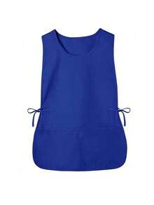 1pc Unisex Apron For Home Cleaning, Pinafore Style With 2 Pockets - màu đen - Xem 4