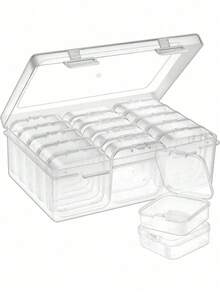 15 个小型透明塑料收纳盒：整理小零件、珠宝、配饰、办公用品、工艺品、情人节、婚礼、生日、返校
