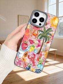 Colorful Tropical Fruit Print Phone Case, Shockproof And Durable Bumper Cover, Cute Summer Beach Pattern Design, Beautiful Artwork, Slim Fit And Scratch-Resistant, Perfect For Teens And Young Adults,Stylish Vacation Phone Accessory,Compatible With Iphone 17Promax/17Pro/17AIR/17/16Promax/16Pro/16Plus/16/15Promax/15Pro/15Plus/15/14Promax/14Pro/14Plus/14/13Promax/13Pro/13/12Promax/12Pro/12/11Promax/11Pro/11 - trắng - Xem 3