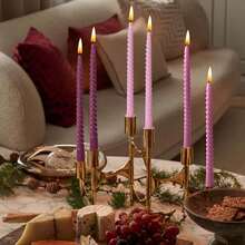 4pcs 10-Inch Spiral Candles, Light/Dark Pink/Muted Color Series, Suitable For Home Decor, Wedding Decor, Dining Table Decor, Best Friend Gifts, Women's Gifts, Winter Gifts, Birthday Decor, Candlelight Dinner, Candle Holders, Formal Dinner, Wedding - Multicolor - View 3