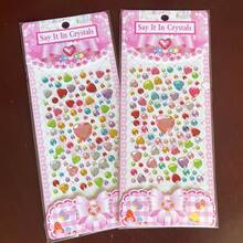 Assorted Gem Crystal Diamond Cartoon Stickers, High-Quality Acrylic Material DIY Rhinestone Stickers, Vibrant Colors, Easy To Peel And Stick, Suitable For Water Bottles, Cups, Face, Nails, Phones, Laptops, Furniture, Refrigerators, Guitars, Skateboards, Party Favors, Birthday Rewards, Crafts And More (Random Colors)