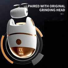 1 件可充电数字显示电动足部抛光机，可更换抛光头用于去除老茧，USB 充电，便携且易于使用，可充电老茧去除器，电池容量：500mAh