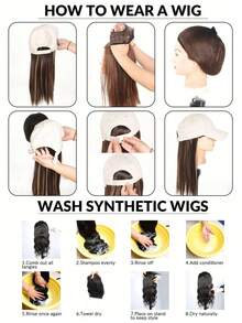 Hat Wig Women's Long Curly Hair White Small Fragrance Style Big Wave Baseball Cap All-In-One Fashionable Simulation Hair Wig Hat - Multicolor - View 10