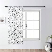 Floral Embroidered Sheer Curtain Simple White Transparent Curtain With Rod Pocket Embroidered Vine Floral Pattern Curtain Semi-Sheer Linen-Like Voile Curtain For Bedroom, Living Room