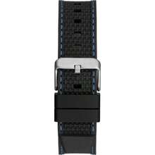 Guess 1 Piece Men's Quartz Watch – 46 Mm Silver Stainless Steel Case & Bracelet, Blue Dial With Multifunctional Timing &Black Rubber Watch Strap, Date Display, 50 M Water-Resistant Fashion Accessory–GW0801G1